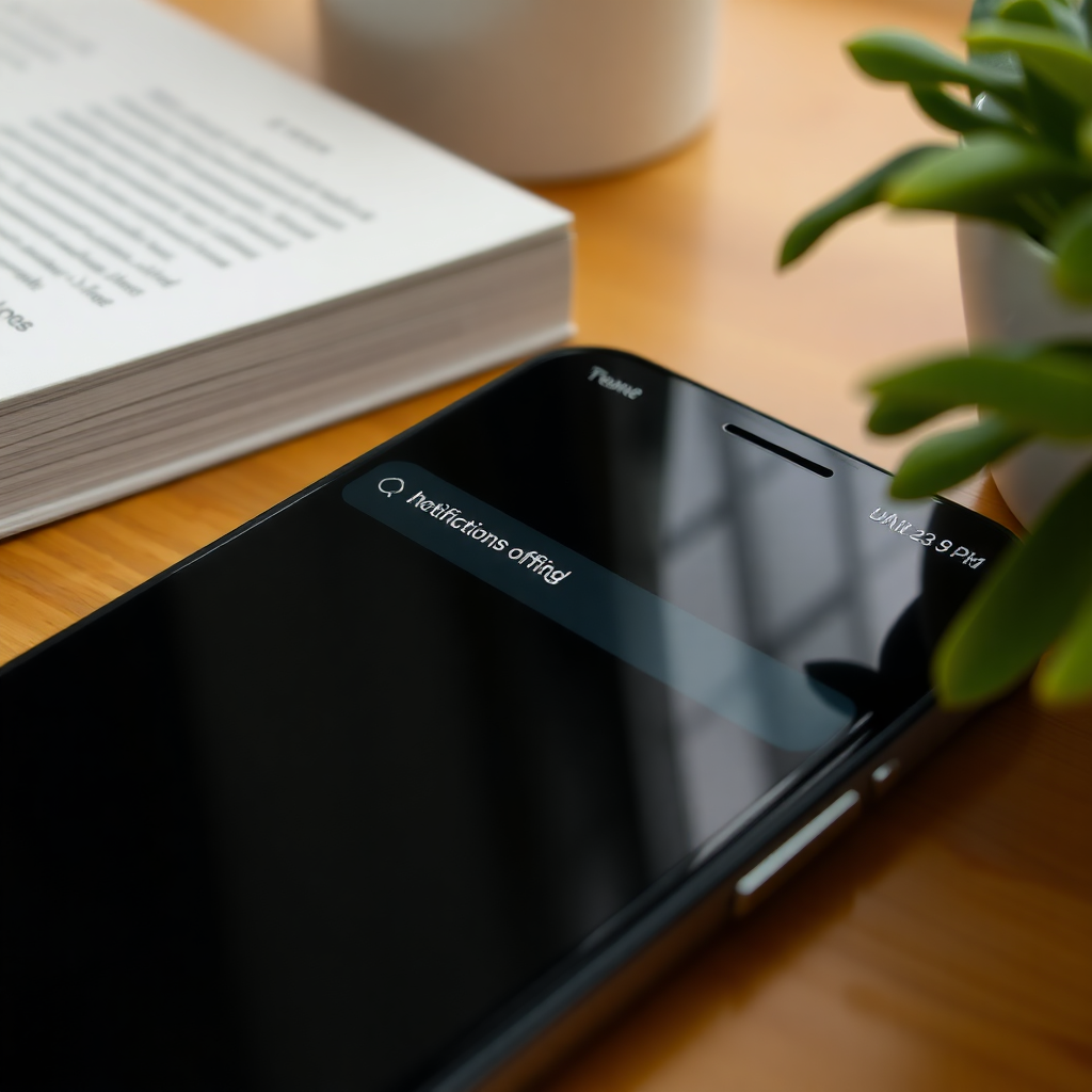 Smartphone with notifications off on a table, symbolizing a digital detox moment