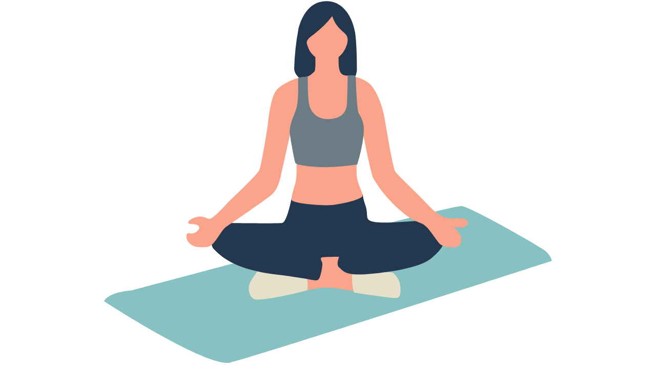 An individual meditating or visualizing themselves in a powerful stance, symbolizing the practice of visualization.