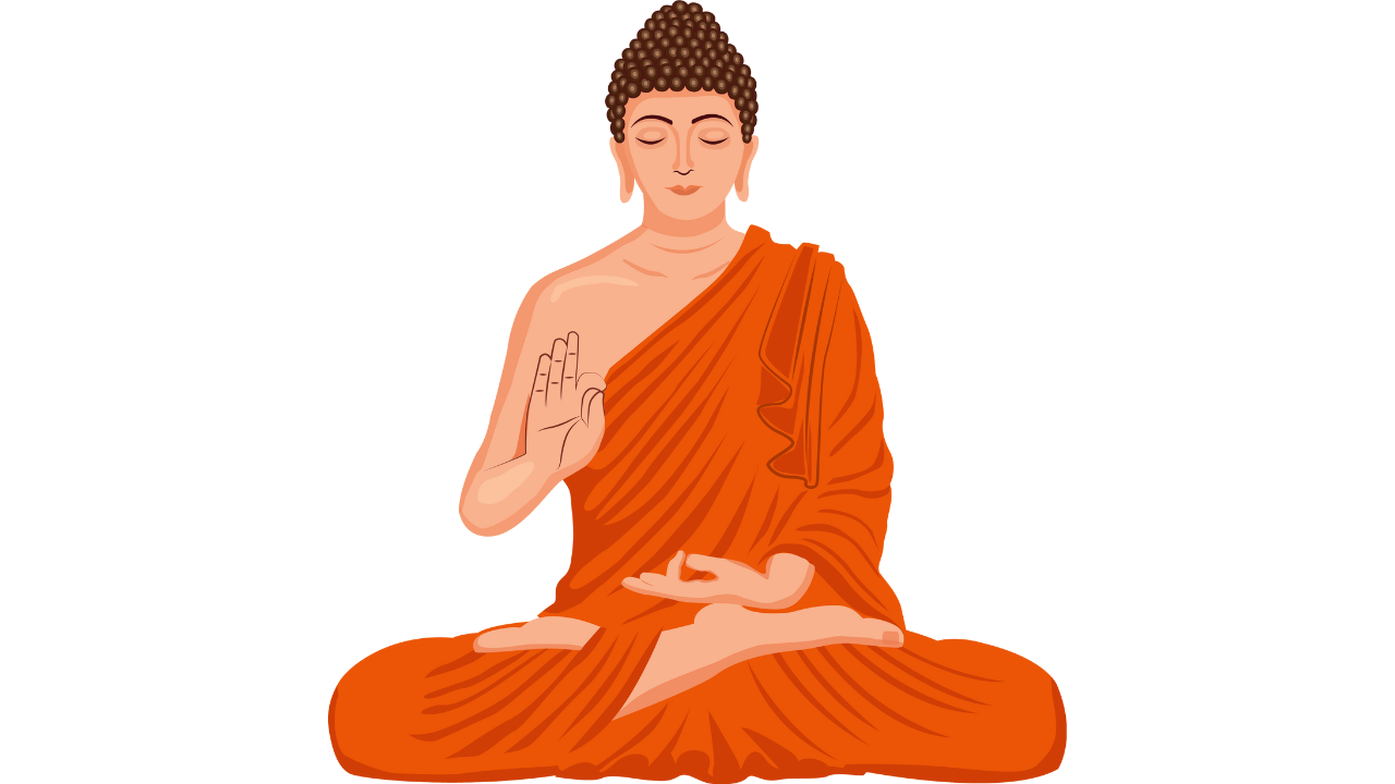 Modern monk practicing mindfulness in a minimalistic, distraction-free space.